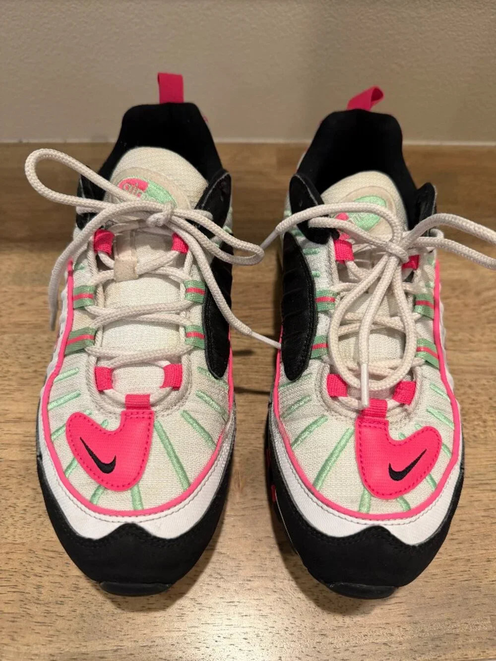 Nike Air Max 98 Barely Rose Watermelon Pink Green Sneakers Size 9.5